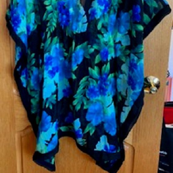 Swim by Chuck Handy Tankini SwimSuit Kimono Cover Up 3 Pc Set Tropical Flower 8 - Picture 10 of 10